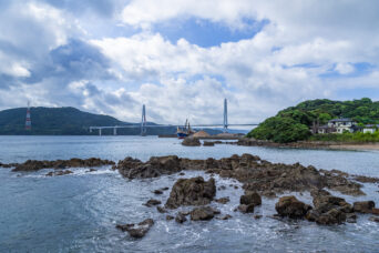 西海・寺島・屋敷鼻から望む大島大橋（長崎県：2025年8月）