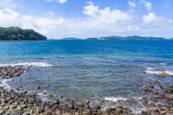 西海・面高集落・曲り鼻から望む大島大橋（長崎県：2025年8月）