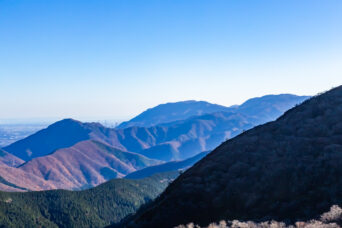 鈴鹿山地・霊仙山・山頂避難小屋から望む藤原岳方面(滋賀県:2025年11月)