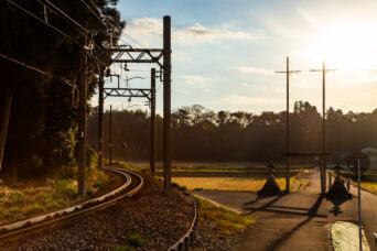三岐鉄道北勢線・上笠田駅跡～楚原駅間・下笠田八幡神社（三重県：2025年12月）