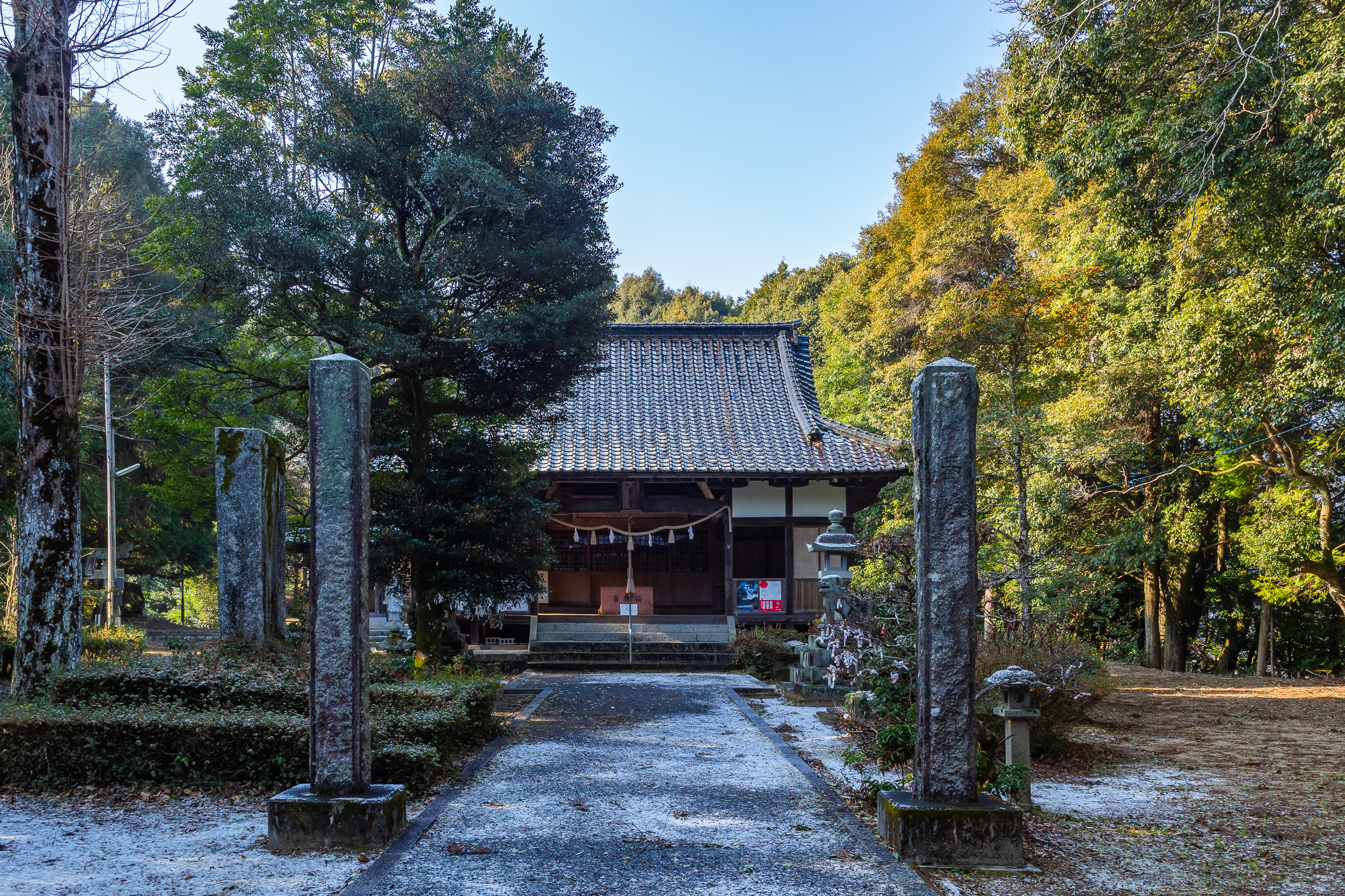 錦川鉄道錦川清流線・南河内駅付近・椎尾八幡宮(山口県:2026年1月)