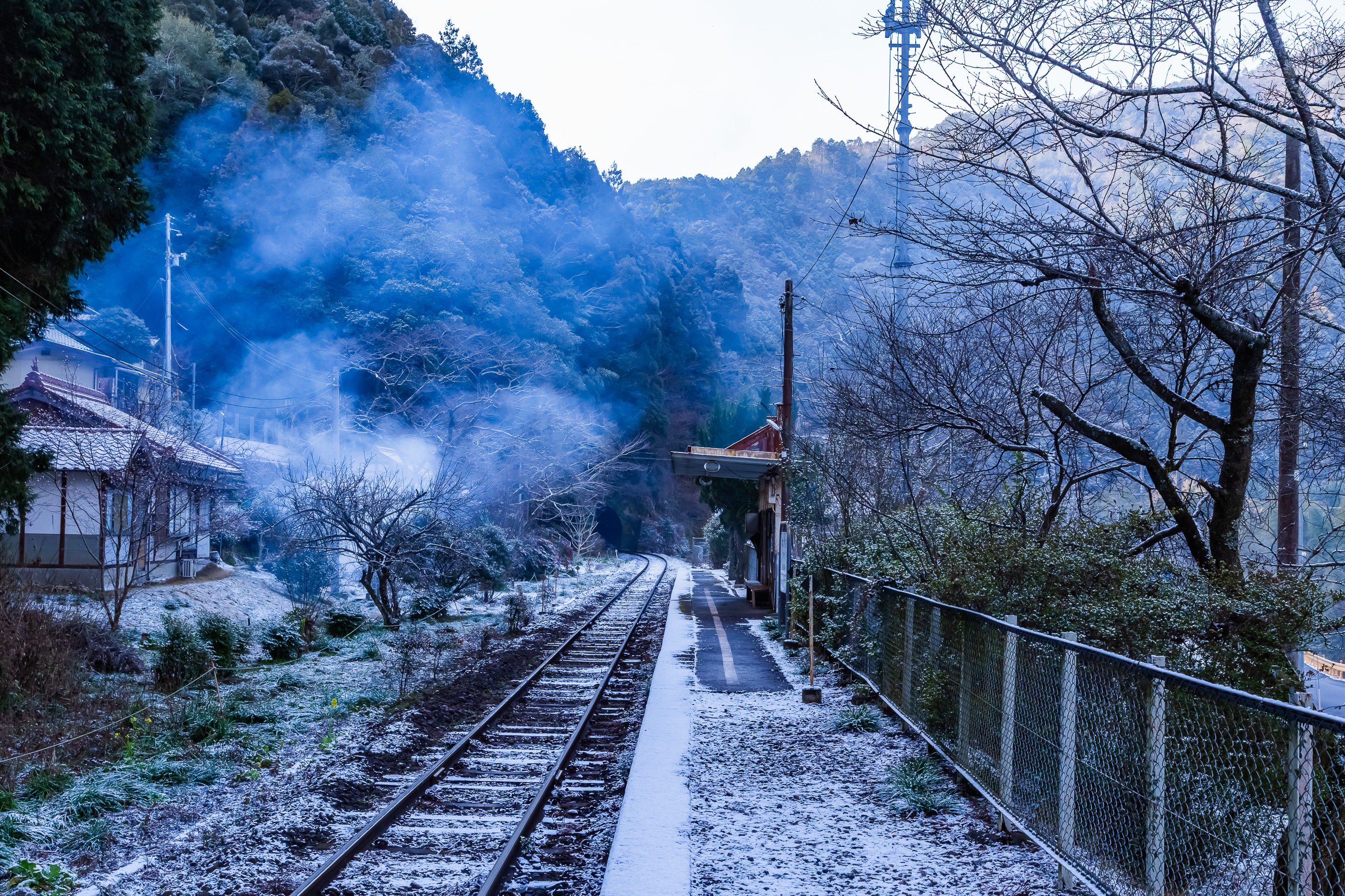 錦川鉄道錦川清流線・根笠駅（山口県：2026年1月）