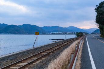 JR山陰本線・長門市～長門三隅間・仙崎湾（山口県：2026年2月）
