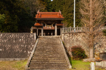 長門鉄道鉄道線・下大野駅跡付近・大野神社（山口県：2026年2月）