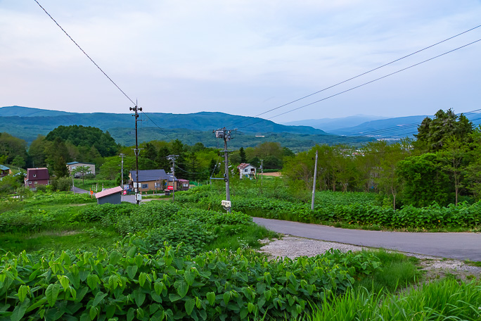 眼下に赤井川カルデラを見下ろす
