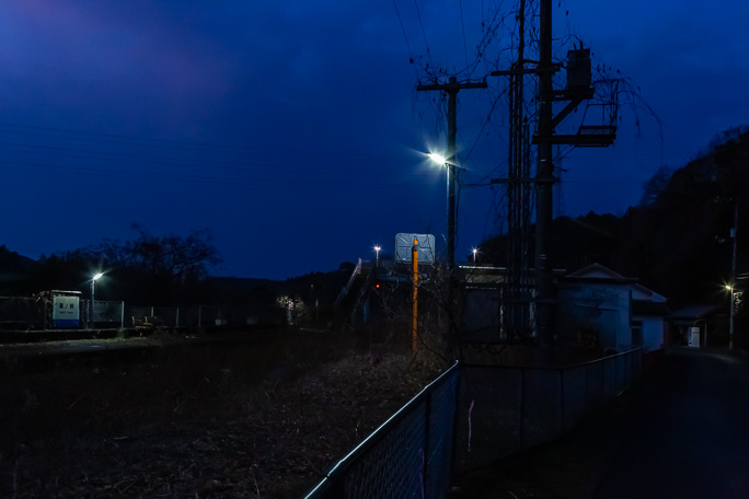 この駅がまだ現役の駅であることを、構内照明が静かに物語っていた