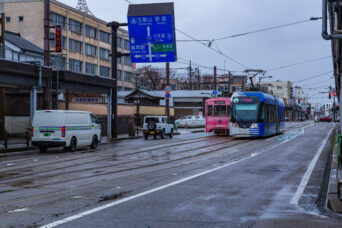 万葉線・高岡軌道線・片原町停留場（富山県：2026年4月）