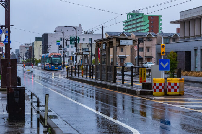 万葉線・高岡軌道線・急患医療センター前停留場（富山県：2026年4月）