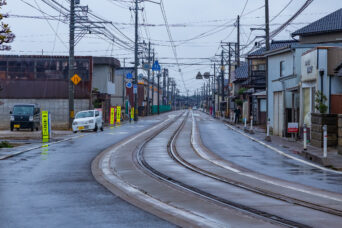 万葉線・高岡軌道線・吉久停留場（富山県：2026年4月）