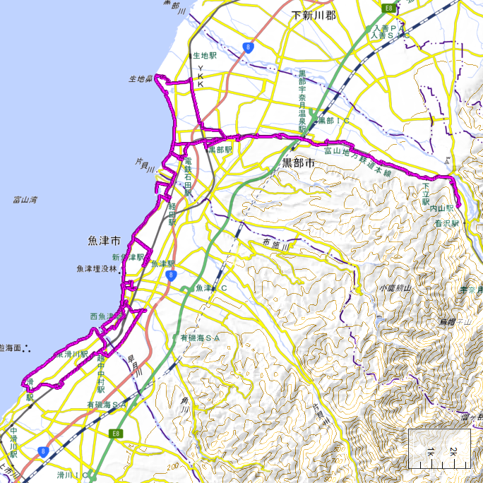 ルート図:ちゃり鉄30号3日目
