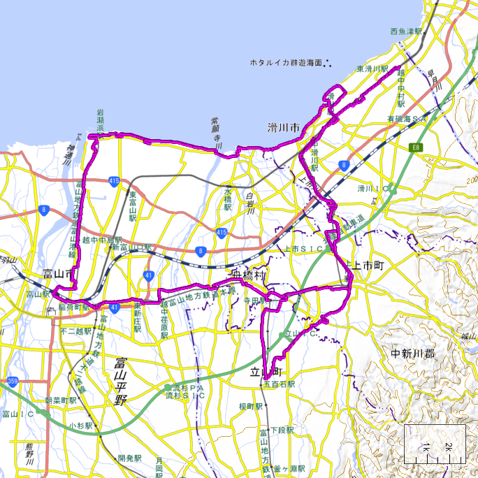 ルート図:ちゃり鉄30号4日目