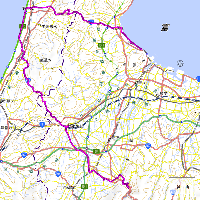 ルート図:ちゃり鉄30号7日目