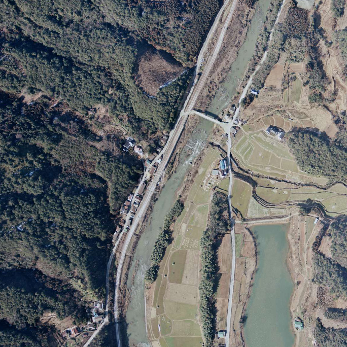 詳細旧版空撮画像：湯ノ峠駅周辺（1975年2月26日）