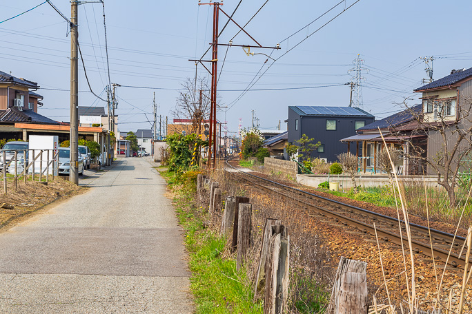 西新庄駅があったと思われる地点付近を撮影