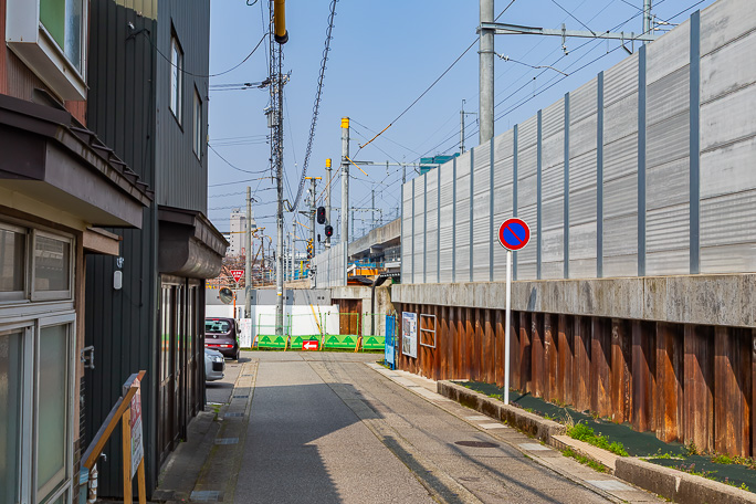 富山田地方駅があった辺りは工事中だった