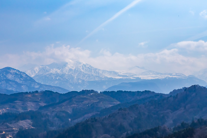 立山連峰、大日岳、剱岳付近の遠望