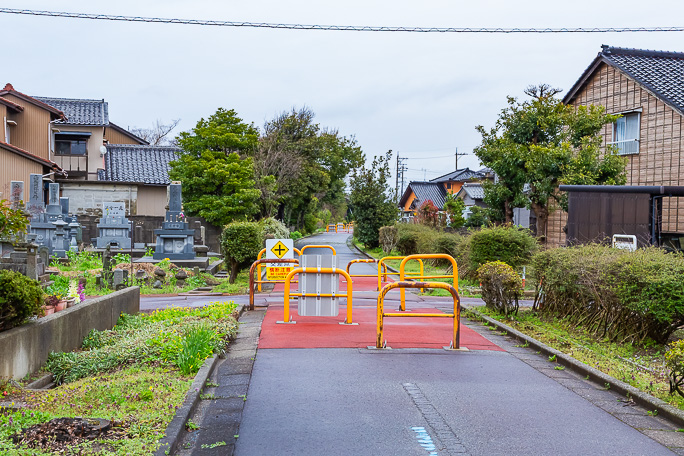 海岸沿いの住宅地の中にあった打出駅跡