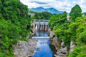 会津鉄道会津線・会津下郷駅付近・阿賀川旭ダム（福島県：2026年5月）