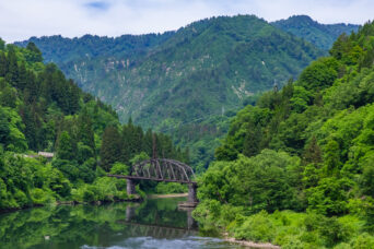 JR只見線・会津水沢駅付近・水沼橋と沢東集落（福島県：2026年5月）