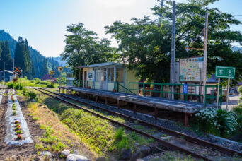 JR只見線・本名駅（福島県：2026年6月）