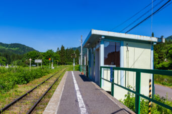 JR只見線・会津大塩駅（福島県：2026年6月）