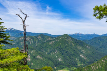 会津・只見・蒲生岳から望む浅草岳と守門岳・苧巻岳（福島県：2026年6月）