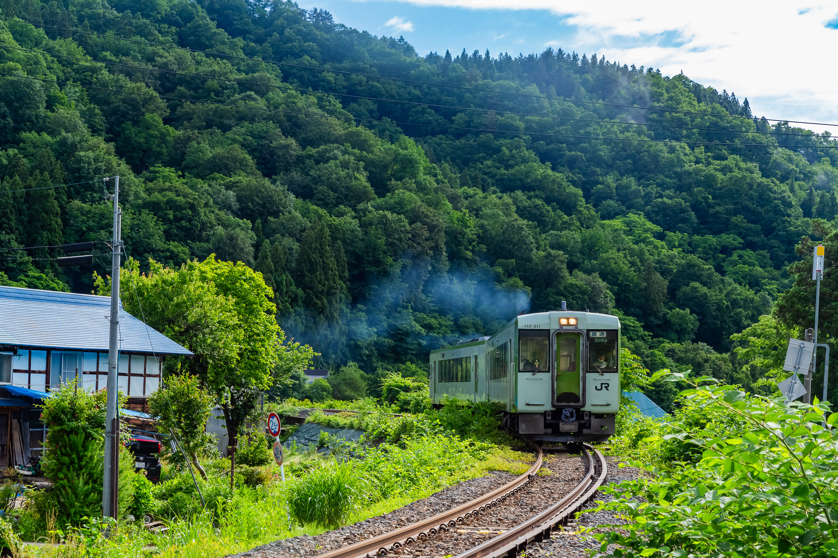 JR飯山線・西大滝駅付近（長野県：2026年6月）