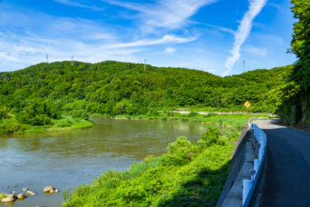 JR飯山線・蓮駅付近・千曲川(長野県:2026年6月)