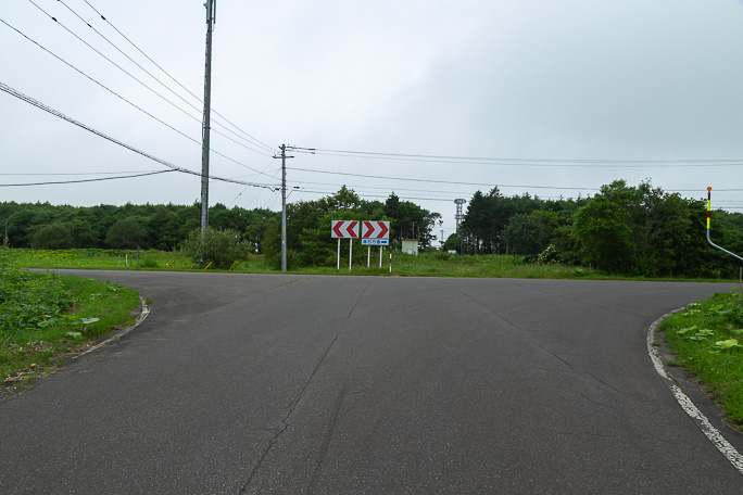 道道側から眺める初田牛駅跡