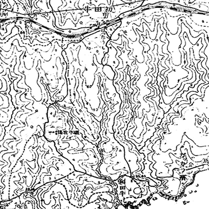 旧版広域地形図：初田牛駅周辺（1946年11月30日発行）