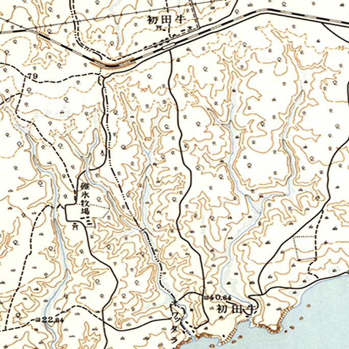 旧版広域地形図：初田牛駅周辺（1966年9月30日発行）