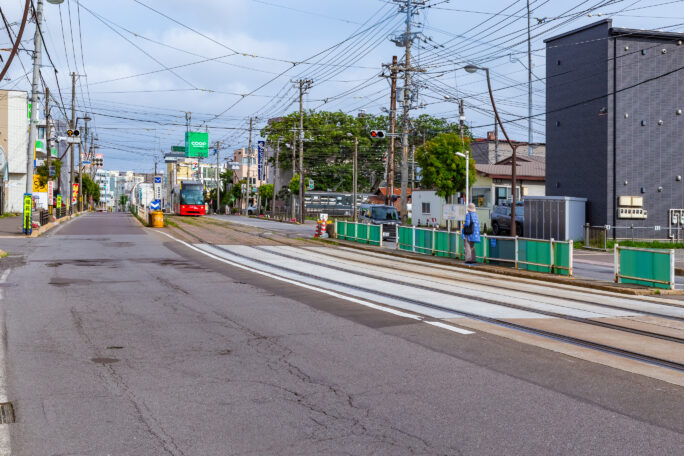 函館市企業局交通部・湯の川線・駒場車庫前停留場（北海道：2026年7月）