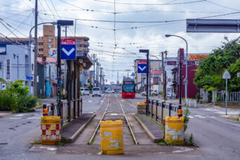 函館市企業局交通部・本線・函館どっく前停留場（北海道：2026年8月）
