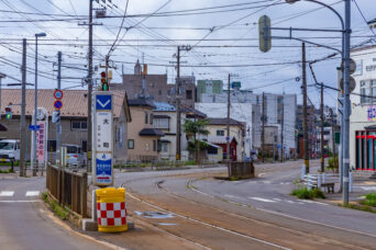 函館市企業局交通部・本線・大町停留場（北海道：2026年8月）